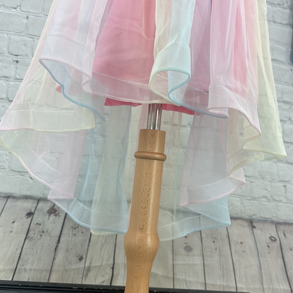 Emily Rose Girls size 8 Sunday best Pastel Rainbow HiLo unicorn cotton candy clr - Picture 9 of 9